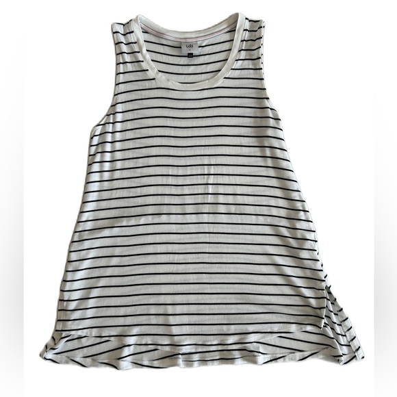 CAbi Women’s Black White Striped ATC BBQ Tank Top‎ Small #5937 - Picture 1 of 10